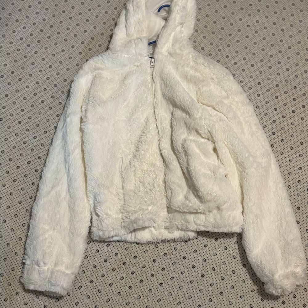 Ambiance Cream Faux Fur Hooded Puffer Jacket